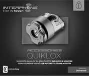 Interphone Cellularline Quiklox Support Moto Miroir + Coussin Adhésive