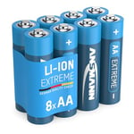 ANSMANN Piles Mignon AA Extreme Lithium 1,5V (Lot de 8) – Piles FR6 extrêmement légères d'une capacité de 3000 mAh – Piles jetables puissantes et résistantes