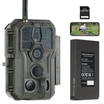 GardePro E8P Max Caméra de Chasse, WiFi, Batterie Rechargeable 8000 mAh, Carte SD Intégrée, 64MP 1296P, Caméra E8PMB No Glow Infrarouge Vision Nocturne