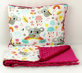 2 pc blanket set for cradle bedside crib pram wooden crib koala rainbow dimple