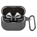 Beskyttende silikonetui til Samsung Galaxy Buds3/Buds3 Pro med karabinkrok Grå