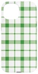 iPhone 15 Green White Checkered Plaid Flannel Gingham Pattern Checker Case