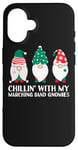 iPhone 16 Chilling With My Marching Band Gnomies Funny Gnome Xmas PJs Case