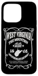 Coque pour iPhone 15 Pro Max Virginie occidentale The Mountain State 1868 État de Virginie-Occidentale