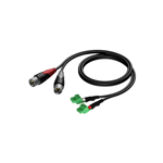 Procab CLA834 2xXLR M 2xTerm Block 1,5m 2 x XLR han - 2 x term, bloc 3P - 3.81mm