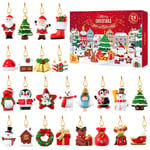 NUOBESTY Christmas Advent Calendar 2021 24pcs, Xmas Resin Countdown Advent Hanging Ornaments DIY Countdown Party Decorations Hanging Pendants for Christmas Holiday - 26 x 17.5 x 4.5 cm Box