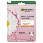 6 x Garnier Skin Active Moisture Bomb Sheet Mask Hyaluronic Acid + Chamomile