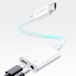 JSAUX USB C to 3.5mm Headphone and Charger Adapter, 2 in 1 Type C to Aux Audio Jack with PD 60W Fast Charging Compatible with iPhone 15 Pro Max, Samsung S24/23/S22, iPad Pro