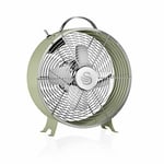 Swan Sfa12630gn, Retro 8 Inch Floor / Desk Clock Fan, Low Noise, Aluminium