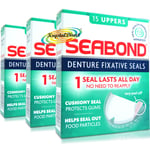 3x Seabond Gum Denture Fixative Maximum Strength Original Seals 15 Uppers