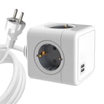 MicroConnect PowerCube 4 udtag - 2x USB-A port - 1.5 m
