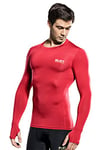 Select T-Shirt de Compression à Manches Longues pour Homme. 13-14 Ans Rouge