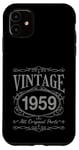 Coque pour iPhone 11 Anniversaire 65 Vintage Original Parts 1959 Née