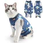 SlowTon Cat Surgery Recovery Suit - Kitten Onesie for Cats After Surgery, Cone E collar Alternative for Female Male Cats, Surgical Spay Recovery Suit for Abdominal Wound Skin Diseases