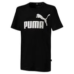 Puma Boys Ess Logo Tee B T-Shirt, Black (Cotton Black), 128