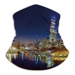 LAKILAN Ville,À La Rivière Yarra sur Une Belle Nuit À Melbourne Reflet De l'eau,Jaune Foulards De Randonnée,Cache Nez,Écharpe De Visage,Polyvalent Cache-Col,Couverture Faciale,Echarpes Et Foulards