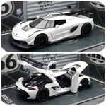 1/32 Koenigsegg Jesko Miniatyr Diecast Super Leksaksbil Modell Ljud & Ljus Dörrar Öppningsbara Samling Present Till Barn Pojke WHITE