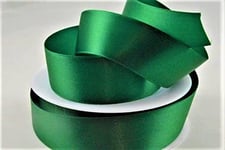 Oakwood Archer Double Faced Satin Ribbon, Emerald Green, 15mm x 25m