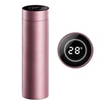 SOGA 500ML Stainless Steel Smart LCD Thermometer Display Bottle Vacuum Flask Thermos Rose Gold - SmartBottleThermoRGD