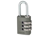 ABUS Mechanical 145/20 20Mm Aluminium Combination Padlock Titanium 46576 ABU1452