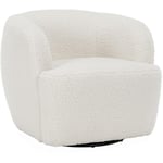 Sweeek - Fauteuil cosy rond pivotant en bouclette crème. Laya. l 79.5 x p 77.5 x h 67cm