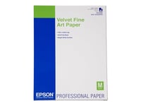 Epson Fine Art Velvet - Papier velours d'art - A2 (420 x 594 mm) 25 feuille(s) - pour Stylus Pro 4900 Spectro_M1; SureColor P800, SC-P10000, P20000, P6000, P7000, P8000, P9000