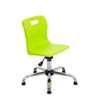 Titan Swivel Junior Chair with Chrome Base and Glides Size 3-4 Lime/Chrome