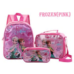 Frozen Ryggsäck Skolväska 3 Pack födelsedagspresent Rosa