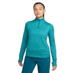 NIKE FB4316-381 W NK SWIFT ELMNT DF UV HZ TOP Sweatshirt Women's GEODE TEAL/CLEAR JADE II/REFLECTIVE Size S