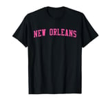 New Orleans LA Varsity Style NOLA Big Easy Pink Grunge T-Shirt