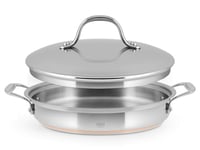 H&H Casserole en inox et cuivre, 2 poignées, 26 cm, avec couvercle