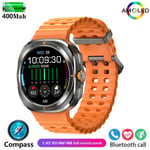 Uutta Galaxy 7 Amoled -Älykellolle Miesten Verensokeri Syke Bluetooth-Puhelu Nfc Gps-Seuranta Miesten Älykello_Orange_NEW NFC GPS Watch 7