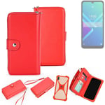 Wallet Mobile phone cover Wiko Y82 Phone protective Case red