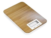 TERRAILLON Balance de Cuisine en Bambou Naturel - Tare, Conversion Liquide, Portée 3 kg max - Modèle 'Bamboo' Brun