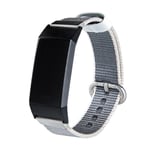 Fitbit Charge 3 fashion buckle kello vaihtoranneke - Harmaa Hopea/Harmaa