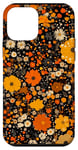 Coque pour iPhone 12 mini Noir Moderne Polka Dots Wild Automne Automne Fleurs Floral