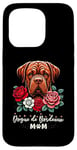 Coque pour iPhone 15 Pro Roses Flowers Dogue De Bordeaux Mastiff Bordeauxdog