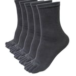 5 Par Herr Sport Löpning Five Finger Toe Strumpor Elastiska Korta Soild Strumpor Dg Gray