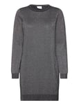 Visanja L/S Glitter Knit Dress /B Kort Klänning Black Vila