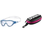 arena Lunettes de Natation Adultes The One Mask, Antibuée, Mixtes, Masque avec Verres Larges, Bleu (Clear-Blue-White) & Swim Goggle Case, Étui pour Lunettes de Natation, Étui Rigide, Noire