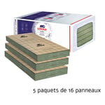 5 paquets de 16 Panneaux laine de verre Ursa prk 38 terra revêtu kraft - Panneau 12.96 m² - Ep. 45mm - Soit 64.8 m² - r 1.20 Ursa