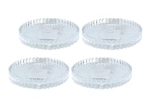 Lot de 4 Dessous de Verre pour Bougies, Ronds, Transparents, Dimensions H x Ø env. 1,5 x 10 cm