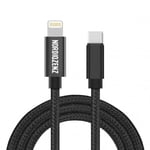 NORDIQZENZ USB-C till Lightning Textilkabel, 1m, Svart