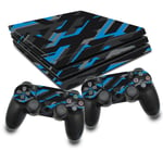 Ensemble Fluo Bleu Autocollant Peau Film Adapté pour Ps4 Pro Console RX022-24