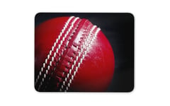 Red Cricket Ball Mouse Mat Pad - Sports Dad Son Uncle Men's Computer Gift #16416