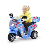 COSTWAY 6V Moto Électrique Enfant avec Phares LED & Musique, Voiture Électrique à 3 Roues avec Boîte de Rangement, Vitesse 3km/h, Charge 25kg pour Enfants de 3 à 7 Ans, 82 x 36 x 52,5CM