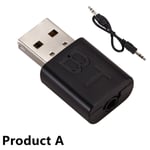 2 in 1 USB Bluetooth 5.0 -sovitin Bluetooth-vastaanotin USB-sovitinsovitin Bluetooth 5.0 äänisovitin lähetin kannettavaan autoon