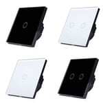 Glass Touch Panel Led Control Light Lamp Switch 1 Way 1 Gang Dimmer White Black