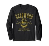 Deadwood South Dakota USA Skull Distressed Design Long Sleeve T-Shirt