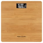 ProfiCare PC-PW 3103 Digital Bathroom Scales with Easy-to-Read LCD Display and Room Temperature Display/Scales Measuring Range 5-180 kg/Wooden Surface